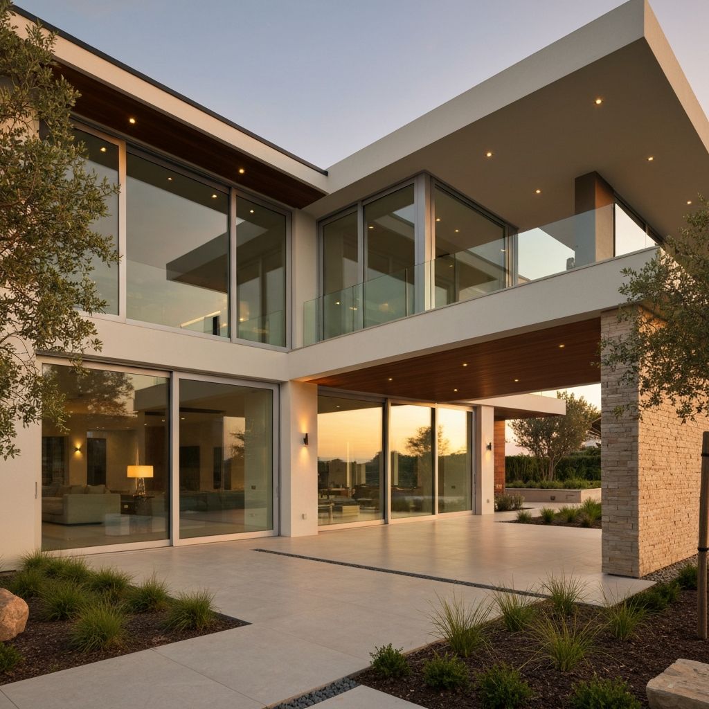 Casa moderna con aberturas de aluminio